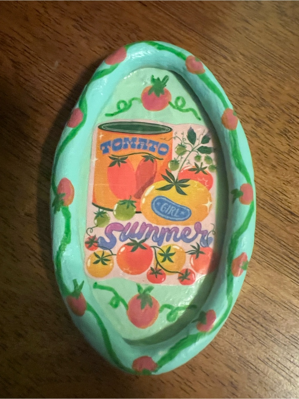Handmade Tomato girl Summer Ceramic Tray - Picture 2 of 6
